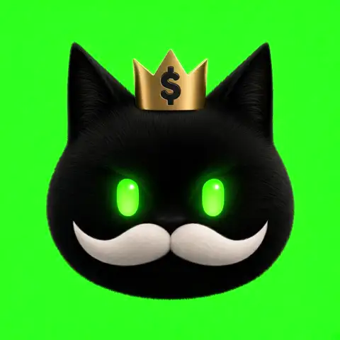 0xTaiBai 头像：戴金色皇冠的像素黑猫